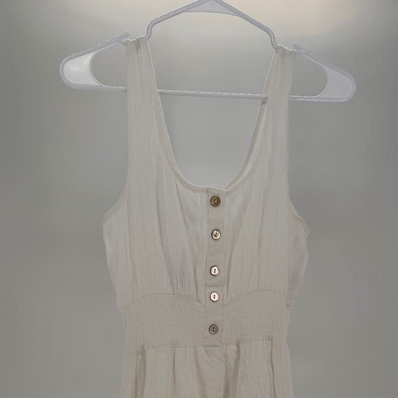 Patrons of Peace Dresses & Skirts - Patrons of Peace White Button up Mini Flowy Dress Made in India Size Small